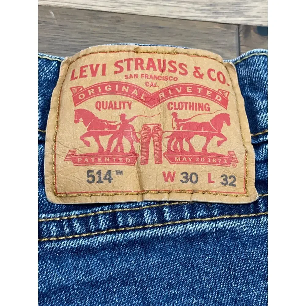 Levi’s 514 Straight Leg Jeans W30 L32 Mid Rise Classic Fit Blue Denim